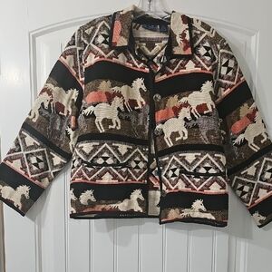 Southwestern Patterned Jacket with Horse Design